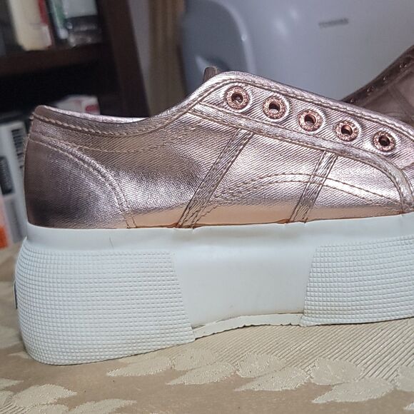 Superga 2790 Matte METALLIC PLATFORM Rose Gold Sneaker Bronze Sizzling Lady US 6 - Picture 15 of 16